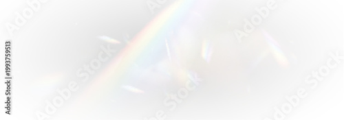 Abstract neon prism light on transparent PNG background. Soft holographic rainbow flare and refraction glow overlay. Crisp vector crystal glow sparkle accents.