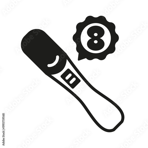 Pregnancy test positive icon. Simple black pregnancy test icon for medical, fertility and healthcare design. Vector illustration.