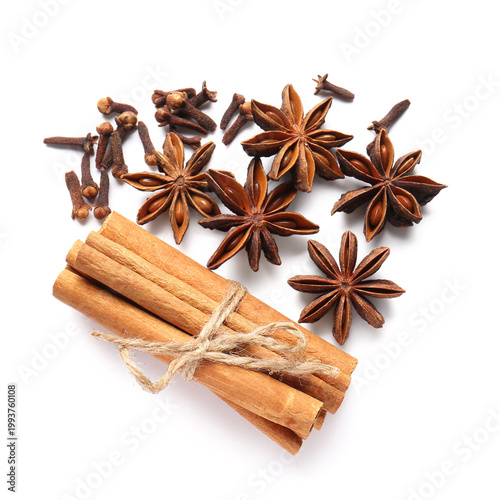 Anise stars with cinnamon a...