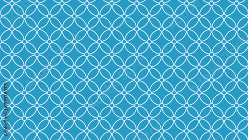 シンプルな星七宝のパターン　七宝繋ぎ　縁起の良い和柄　和風の背景装飾イラスト　日本の伝統文様　吉祥