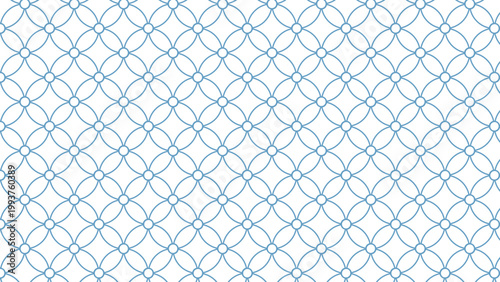 シンプルな星七宝の線パターン　七宝繋ぎ　縁起の良い和柄　和風の背景装飾イラスト　日本の伝統文様　吉祥