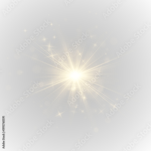 Bild auf Leinwand Abstract light flare PNG with glowing core and soft rays