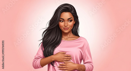 Woman with long dark hair smiling.