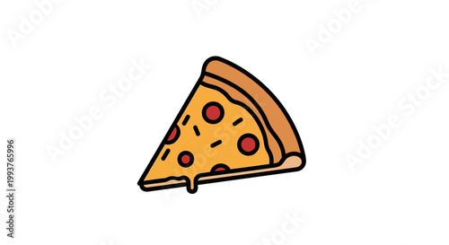 Pizza slice illustration isolated on white background for food concepts
