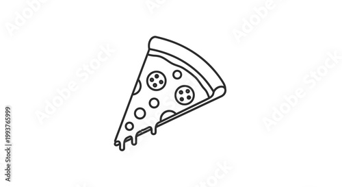 Pizza slice illustration isolated on white background for food concepts