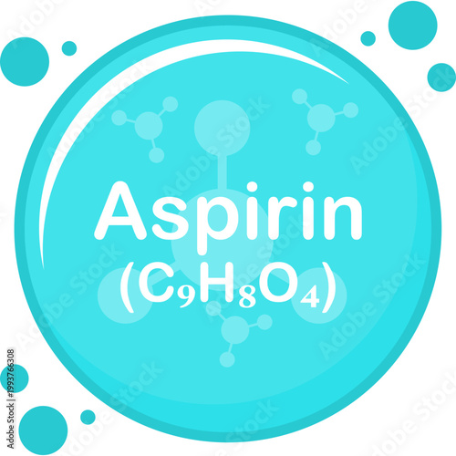 Aspirin molecule Illustration Design