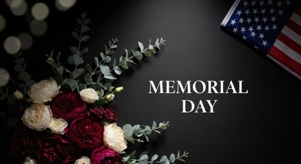 Memorial day tribute honoring fallen heroes with american flag and poppies