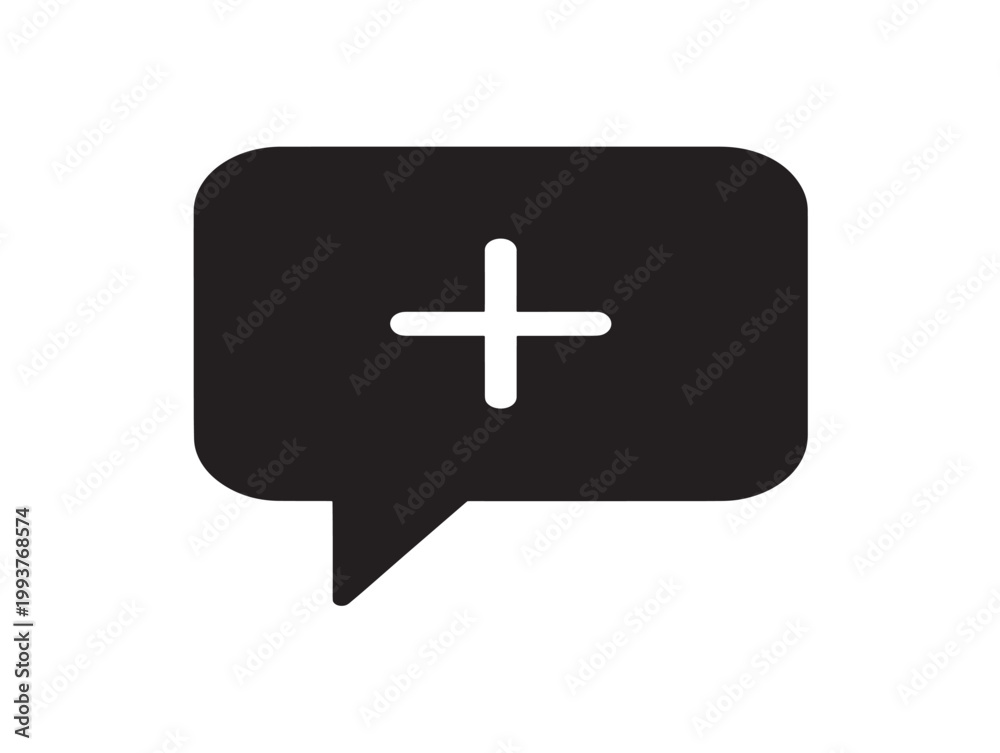Obraz premium plus sign speech bubble chat icon flat design vector illustration