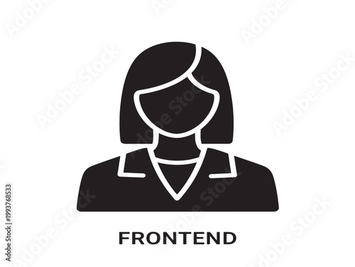 frontend developer icon flat design vector illustration