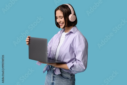 Beautiful young woman in he...