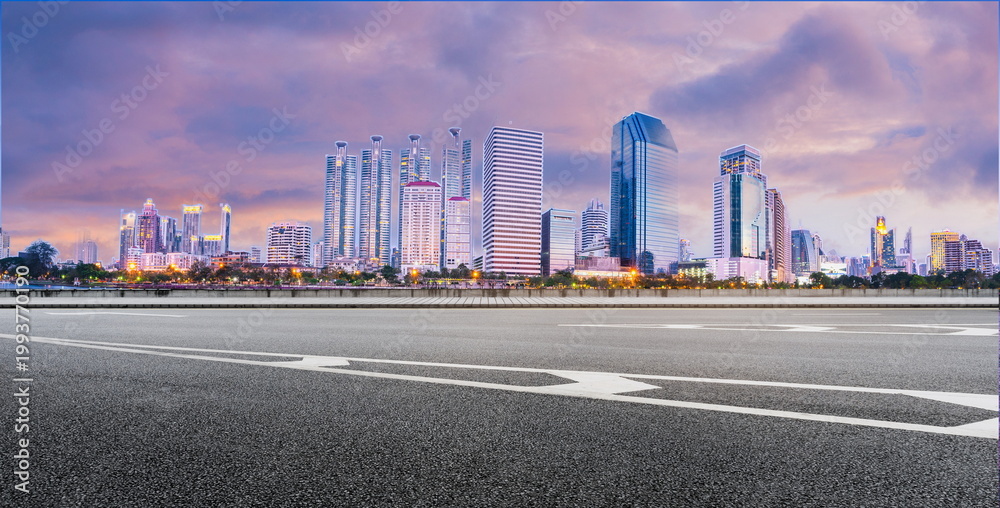 Naklejka premium road city building landscape cityscape highway travel