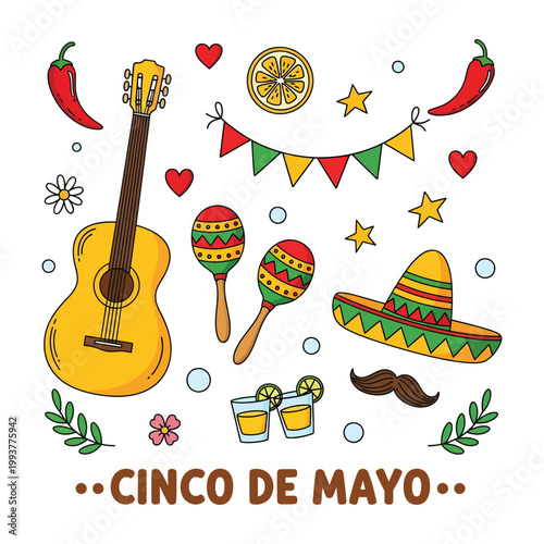 Cinco de mayo celebration a vibrant collection of mexican cultural elements
