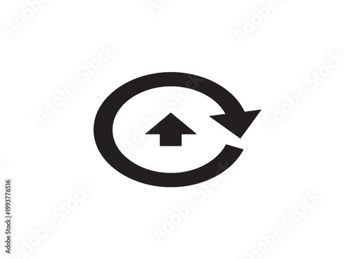 circular arrow with upward direction vector illustration flat design
