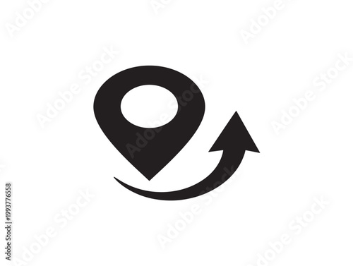 location pin with upward arrow flat design vector illustration