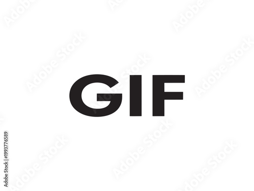 bold gif text logo vector illustration in minimalist flat design