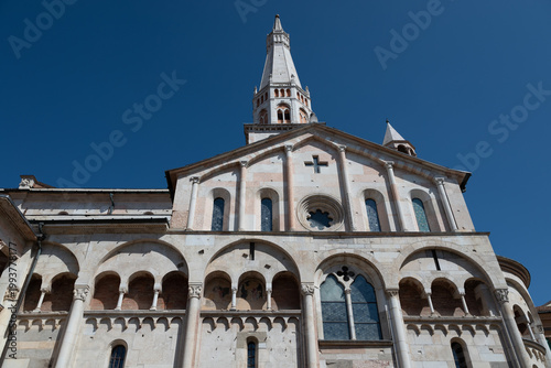 фотографія Modena Cathedral Romanesque facade with medieval sculptures and UNESCO heritage architecture