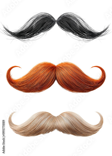 mustache and beard isolated on transparent background