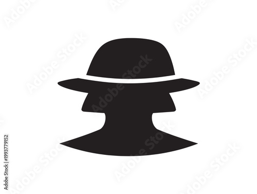minimalist black top hat flat design vector illustration