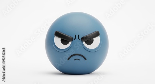 Angry Blue Emoji Sphere