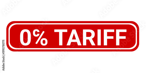 0℅ tariff stamp sign with background vector illustration. Zero percent tariff stamp sign. 