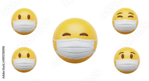 Emoji Faces Wearing Medical Masks