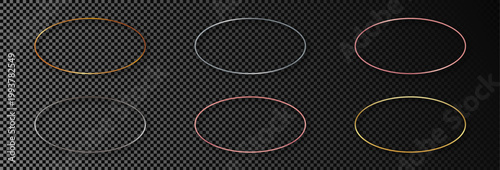 Set of six oval shape frames