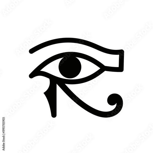 Black Eye of Horus Hieroglyph - Ancient Egyptian Symbol of Protection and Health