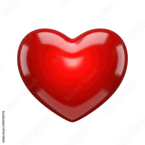 A vibrant red heart symbolizing love and affection in a glossy, three-dimensional style isolated png