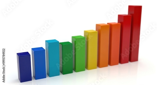 Free Download Colorful Bar Graph Showing Upward Trend and Growth. - GFXLoad