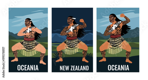 Maori Warrior Dance Haka Performance, New Zealand Culture, Oceania