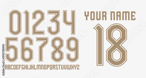 sporty VECTOR NUMBERSET FOR YOUR JERSEY	
