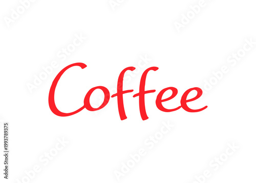 Coffee handwritten word
Vector handwritten text word on white background