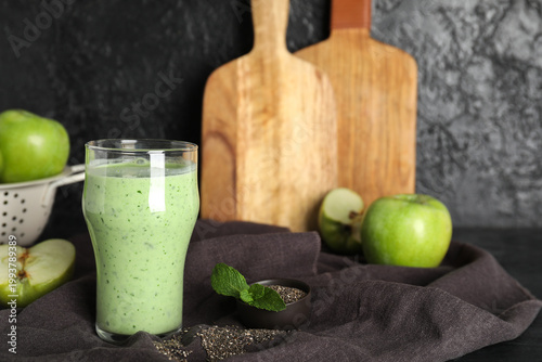 Glass of fresh spinach smoo...