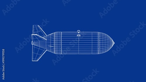 3D wire-frame model of nuclear gravity bomb