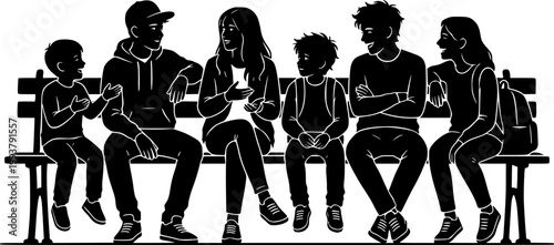 Vector illustration set of silhouette people enjoying summer vacation
