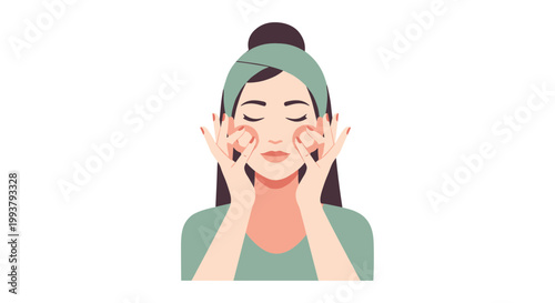 A serene woman enjoying a facial treatment with her eyes closed