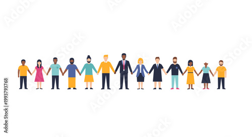 A diverse group of people holding hands in a circle together