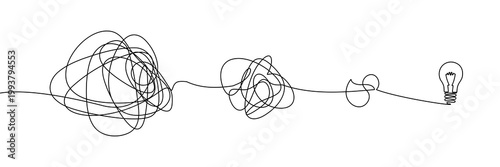 Konstfotografi Continuous one line chaos problem scribble simple art icon knot