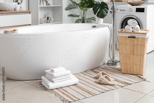 Slippers with clean towels ...