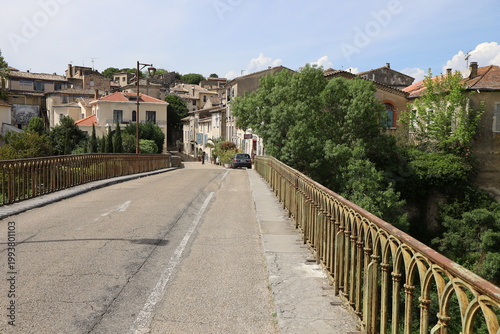 Pont sur la rivière le Vidourle, village de Sauve, département du Gard, France