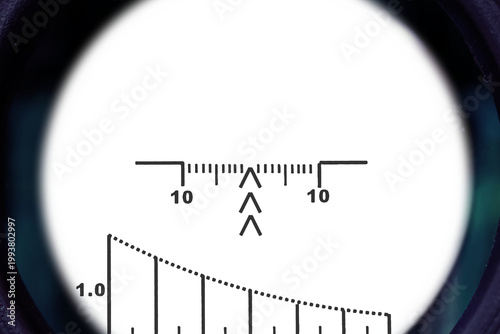 Картината върху платно Detailed optical scope with markings and ticks suitable for military interfaces
