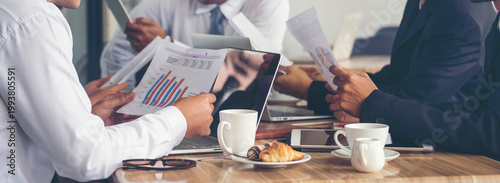 Φωτογραφία Banner business person meeting Diversity multiethnic team group of business people Present meeting conference room brainstorm