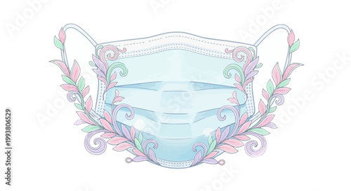 Protective Face Mask with Floral Design.