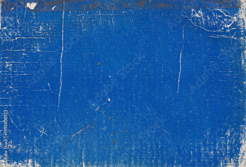 Blue rough old paper book page. Blank old backdrop
