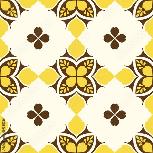 seamless floral pattern, yellow flowers 