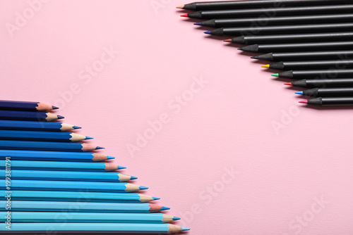 Different color pencils on ...