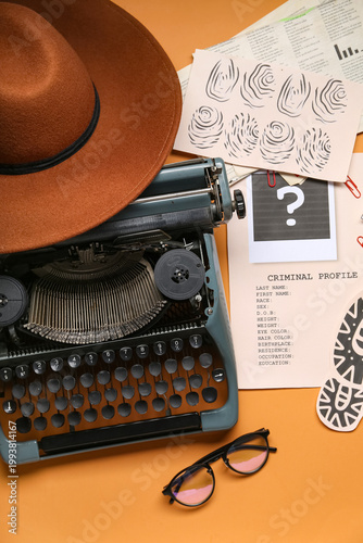 Retro typewriter, criminal ...