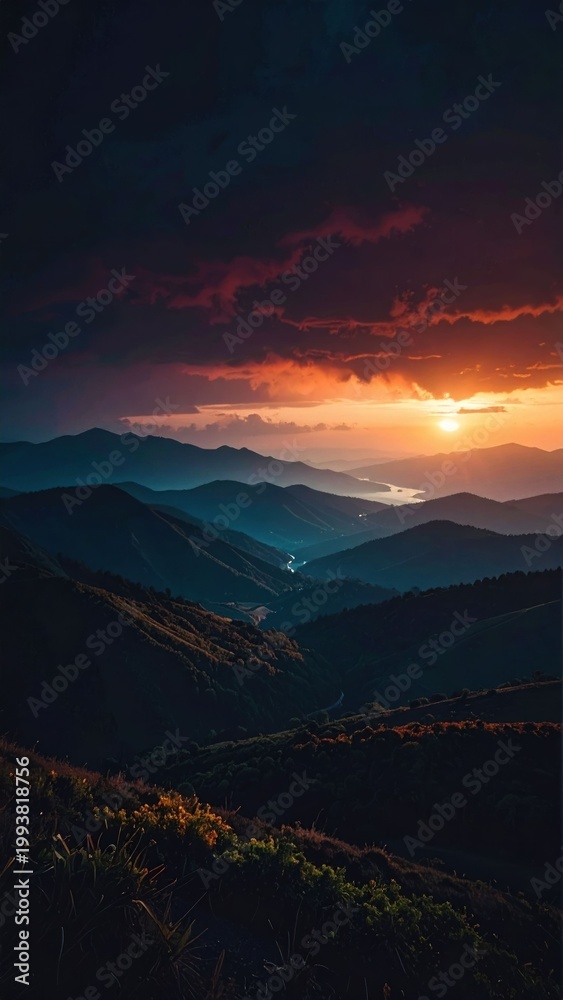 Obraz premium Mountain sunset