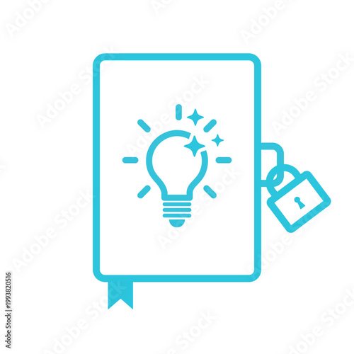 Innovation, Idea, Project Specification icon. Isolated on white background. Blue icon