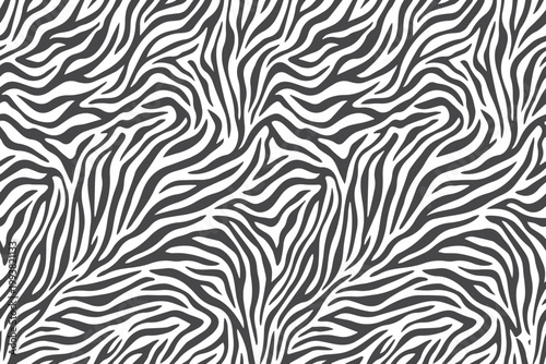 Seamless Zebra Pattern. Animal Stripe Background Vector Illustration